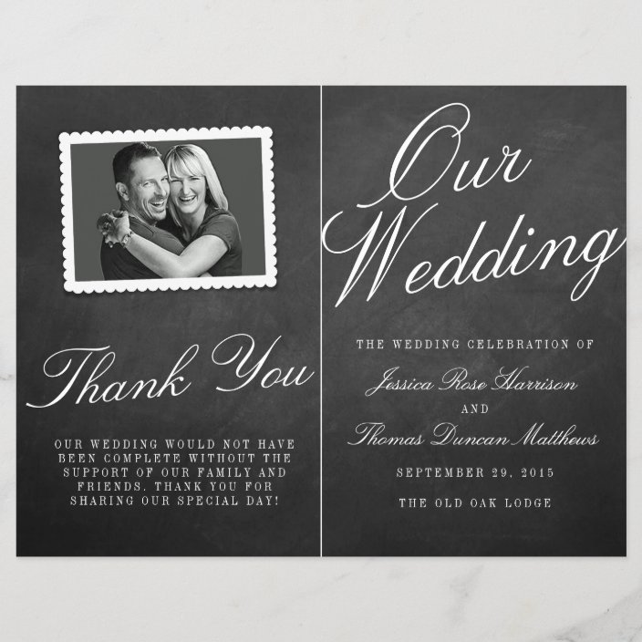 The Fancy Chalkboard Wedding Collection Programs