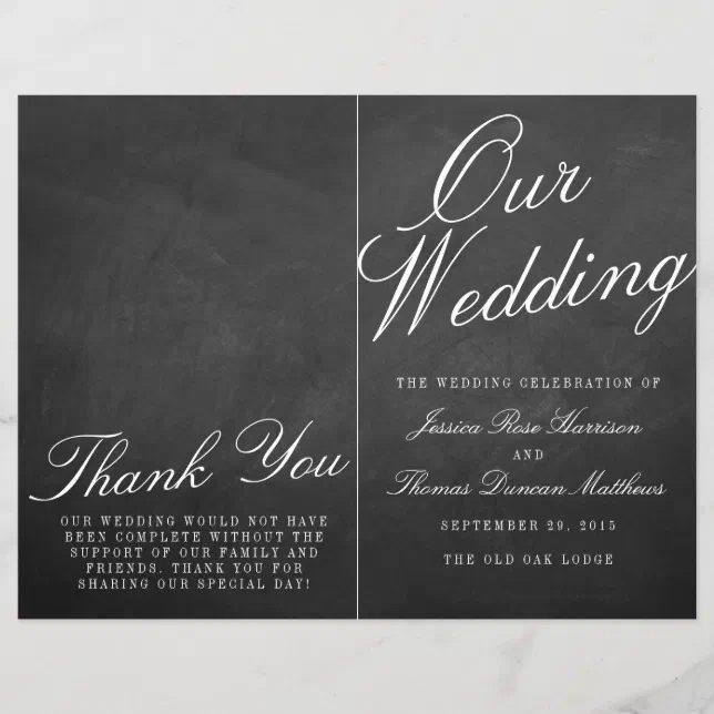 The Fancy Chalkboard Wedding Collection Programs Zazzle