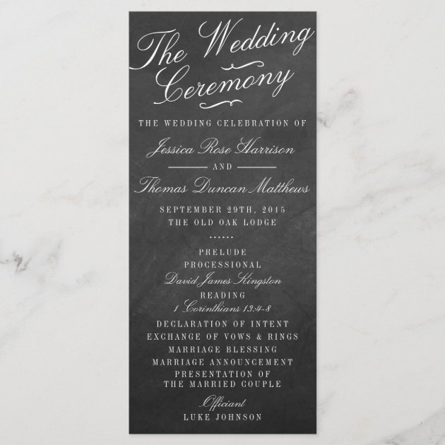 The Fancy Chalkboard Wedding Collection Programs