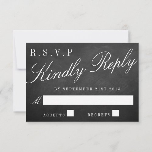 The Fancy Chalkboard Wedding Collection RSVP Card