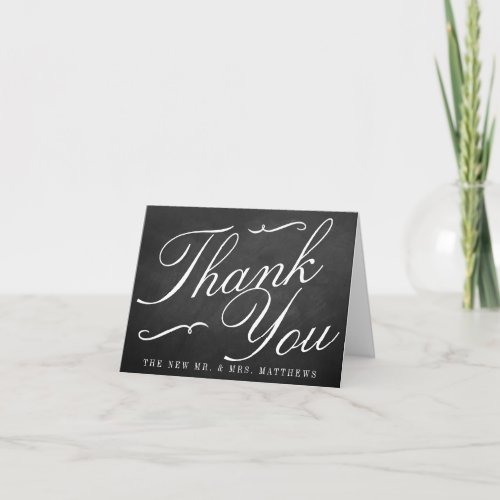 The Fancy Chalkboard Wedding Collection Thank You Card