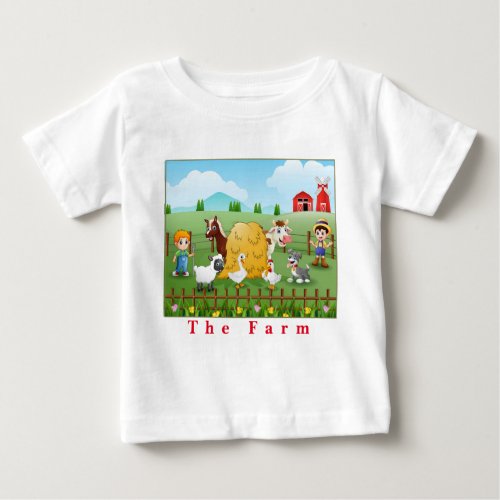 The Farm and Farm Animals   Baby T_Shirt