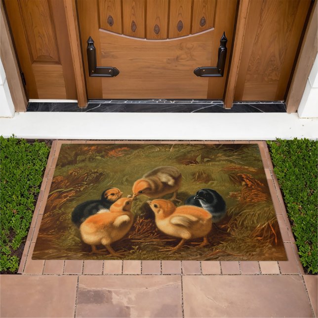 The Farm Chicks. Cute Baby Chickens Doormat (Outdoor)