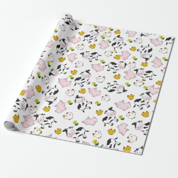 The Farm Pattern Wrapping Paper by Moma_Art_Shop at Zazzle