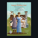 The Farmer and His Wife Invitation<br><div class="desc">A country scene featuring a farmer and his wife on the homestead. (pixabay.com/en/man-woman-farmer-farm-clouds-158320/). The card is easy to customize with your wording, font, font color, paper shape options and choice of six paper types. Not exactly what you're looking for? All our products can be custom designed to meet your needs...</div>