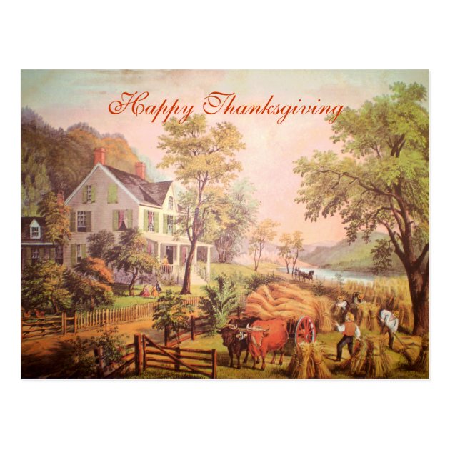 The Farmer's Harvest Thanksgiving Postcard