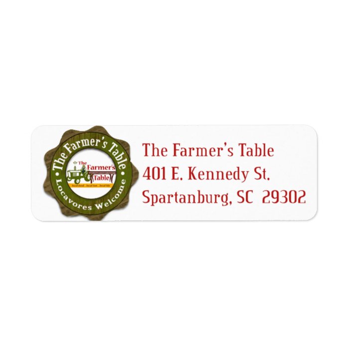 The Farmer's Table Return Address Label