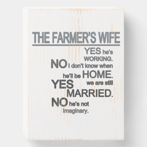 The Farmers Wife Wooden Box Sign