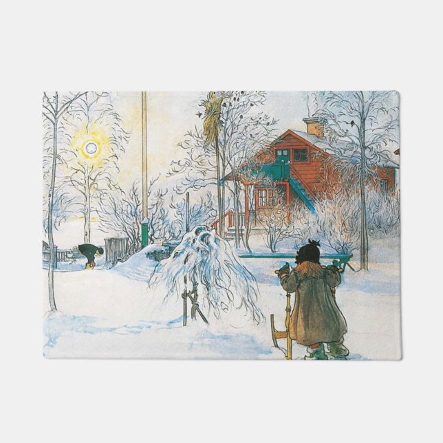The Farmhouse And Washhouse By Carl Larsson Doormat (Front)