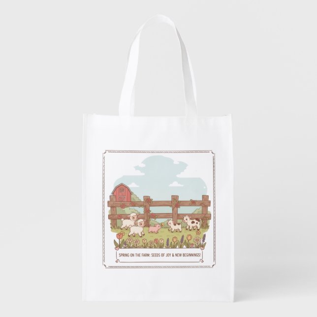 the farms animals  grocery bag (Front)
