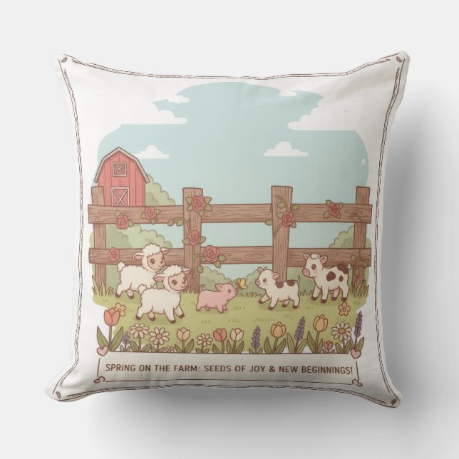 the farms animals  throw pillow (Front)
