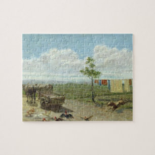 The Farmyard (oil on canvas) Jigsaw Puzzle
