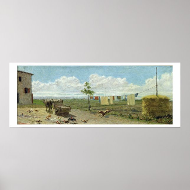 The Farmyard (oil on canvas) Poster (Front)