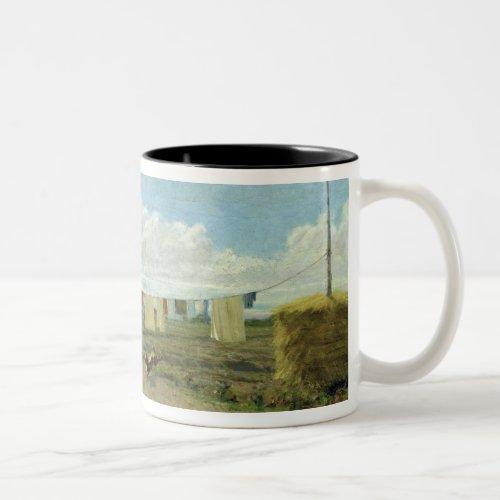 The Farmyard oil on canvas Two_Tone Coffee Mug