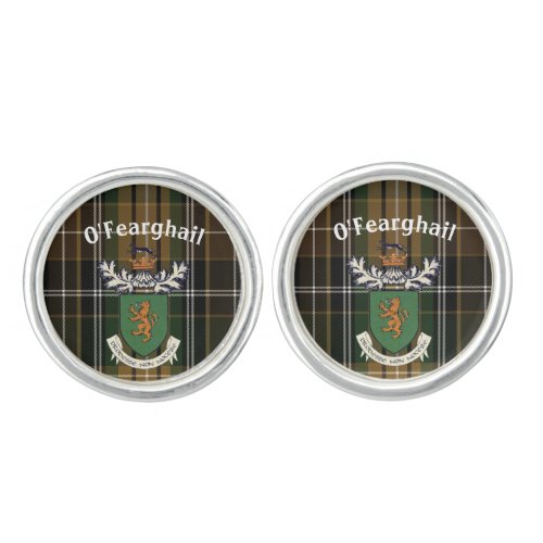 The Farrell Clan of Ireland coat of arms  tartan Cufflinks