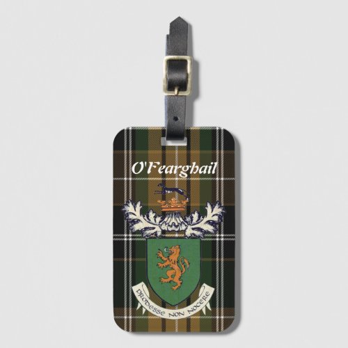 The Farrell Clan of Ireland coat of arms  tartan  Luggage Tag