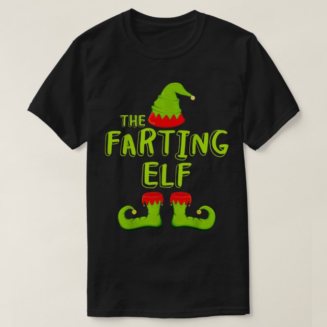 The Farting Elf  Matching Group Christmas Costume  T-Shirt (Design Front)