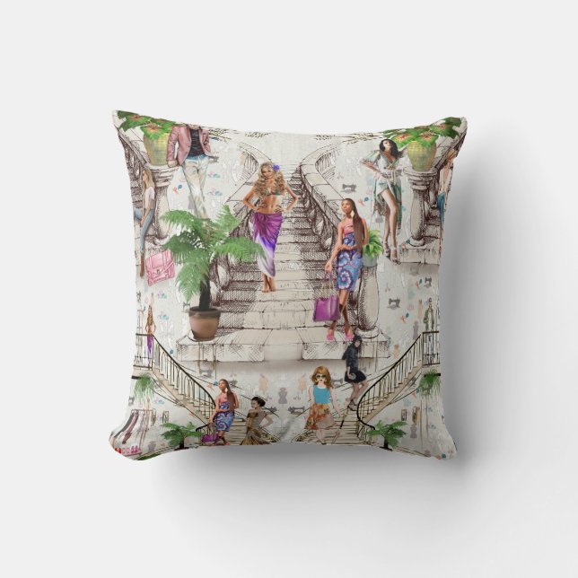 The Fashion designer  Throw Pillow (Front)