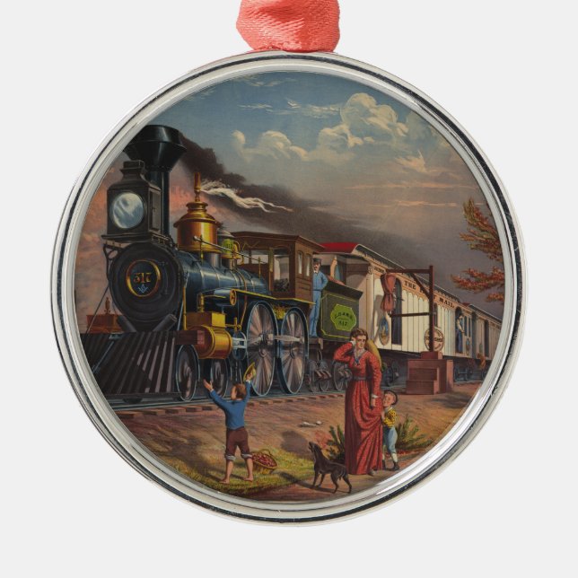 The Fast Mail Postal Service Train From 1875 Metal Ornament (Front)