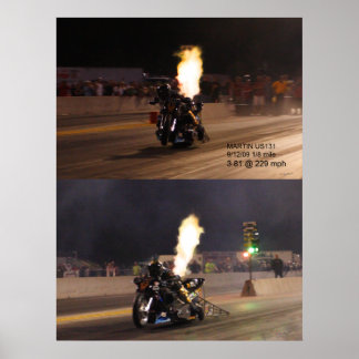 "THE FASTEST DRAG BIKE ON THE PLANET" 250.97 MPH POSTER