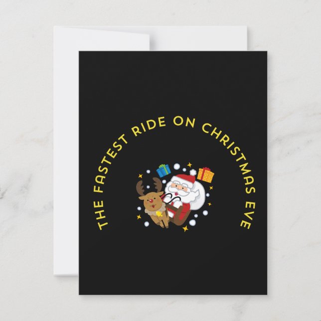 the fastest rie on the christmas eve card (Front)