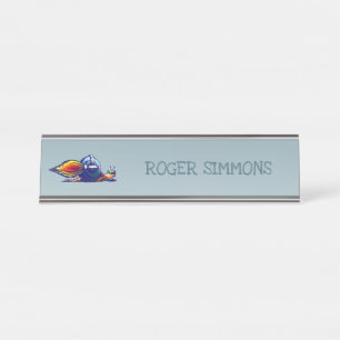 The Fastest Rocket Snail in the World Desk Name Plate