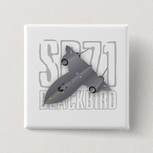 The fastest supersonic spy plane: SR-71 Blackbird Pinback Button
