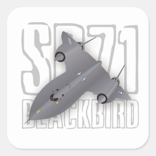 The fastest supersonic spy plane SR_71 Blackbird Square Sticker