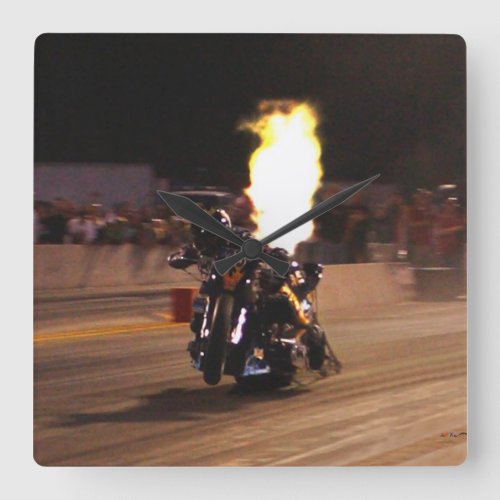 The Fastest Top Fuel Drag Bike on the Planet Square Wall Clock