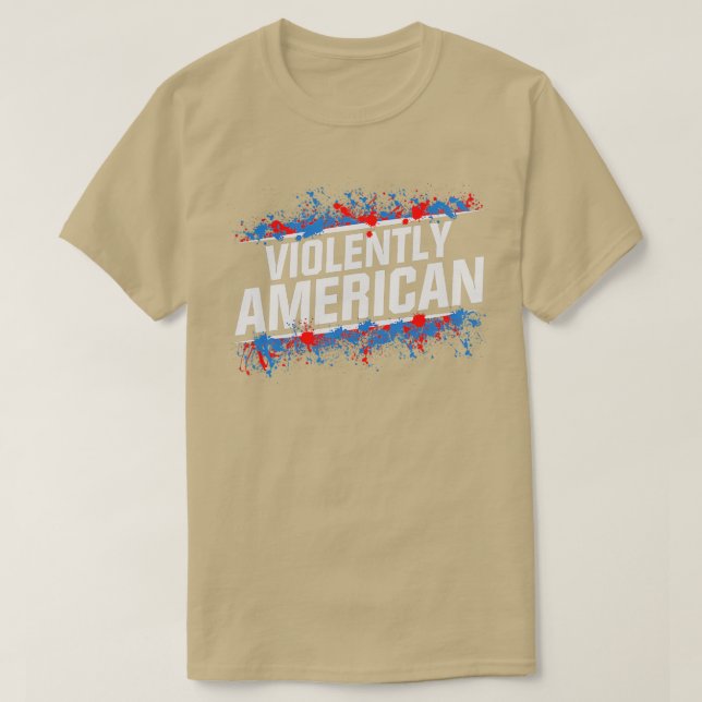 The Fat Electrician Violently American  T-Shirt (Design Front)