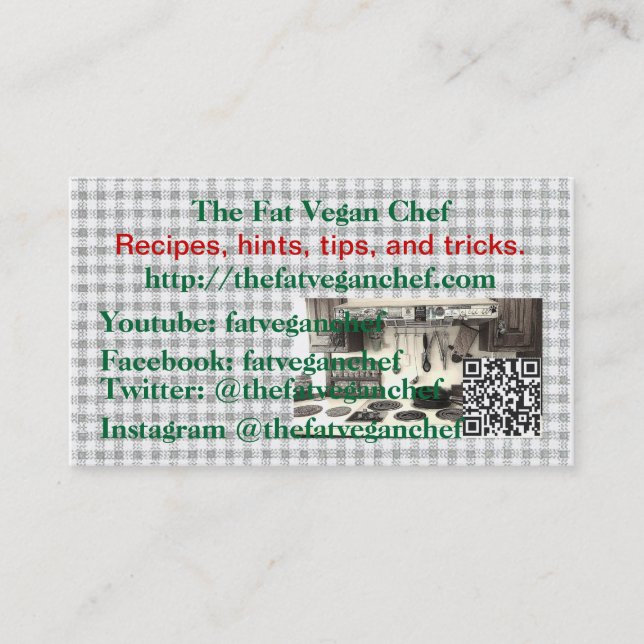 The Fat Vegan Chef cards (Front)