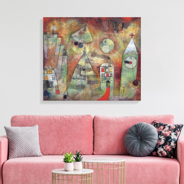 The Fateful Hour, 3 Quarters to 12 | Paul Klee | Canvas Print (Insitu(LivingRoom))