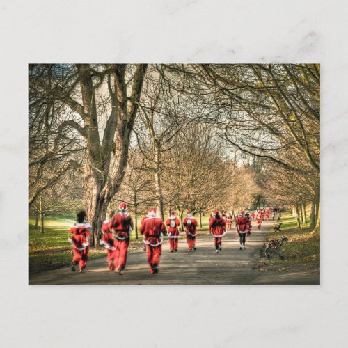 The Father Christmas 10km run in Greenwich London Holiday Postcard