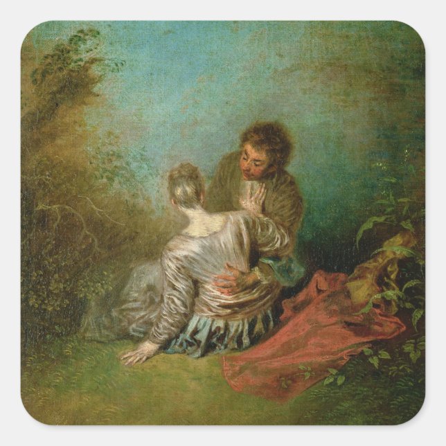 The Faux Pas, c.1717 (oil on canvas) Square Sticker (Front)