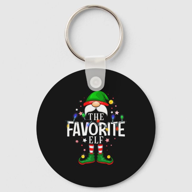 The Favorite Elf Christmas Family Pajama Party  Keychain (Front)