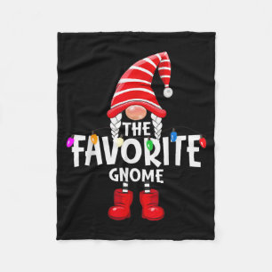 The Favorite Gnome Christmas Matching Pajama Fleece Blanket