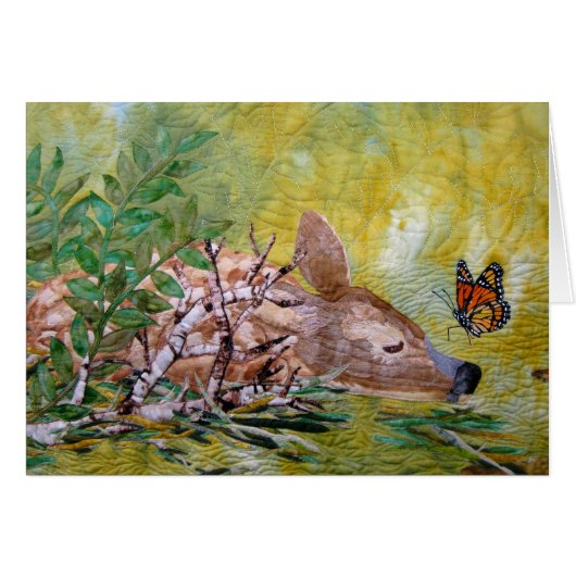 The Fawn and the Butterfly Blank Card (Front Horizontal)