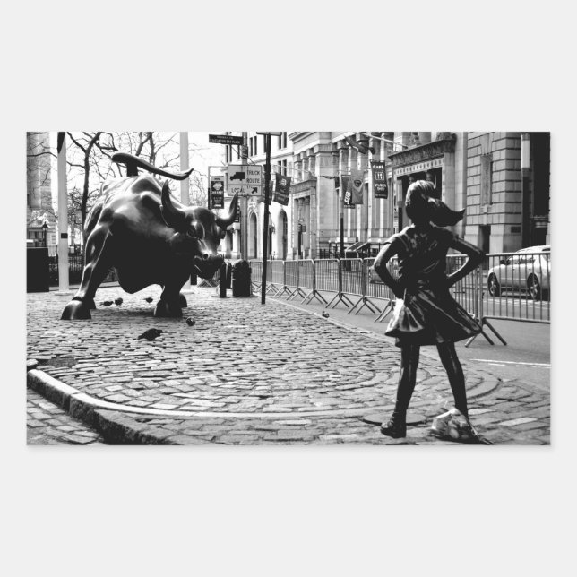 The Fearless Girl Rectangular Sticker (Front)