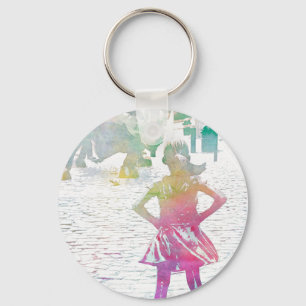 The Fearless Girl (Watercolor) Keychain
