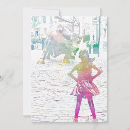 The Fearless Girl Watercolor Thank You Card