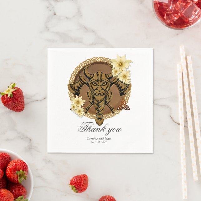 The fearless viking with Helmet with horns. Napkins (Insitu)