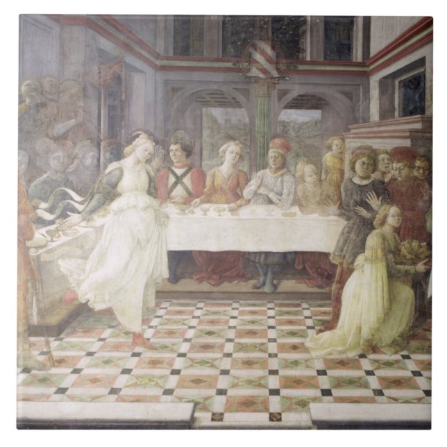 The Feast of Herod (fresco) (see also 60432) Ceramic Tile (Front)