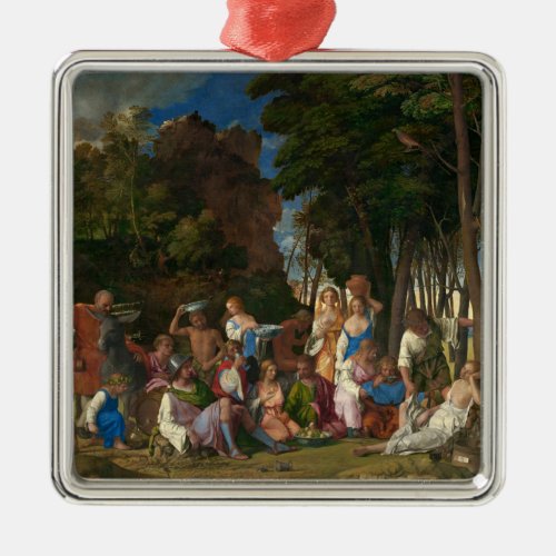 The Feast of the Gods by Giovanni Bellini Metal Ornament