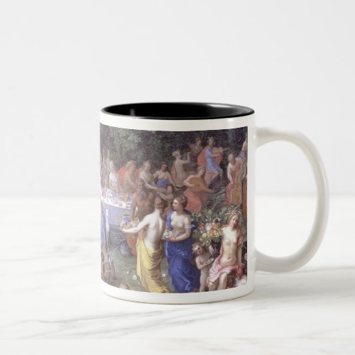 The Feast of the Gods oil on canvas Two_Tone Coffee Mug