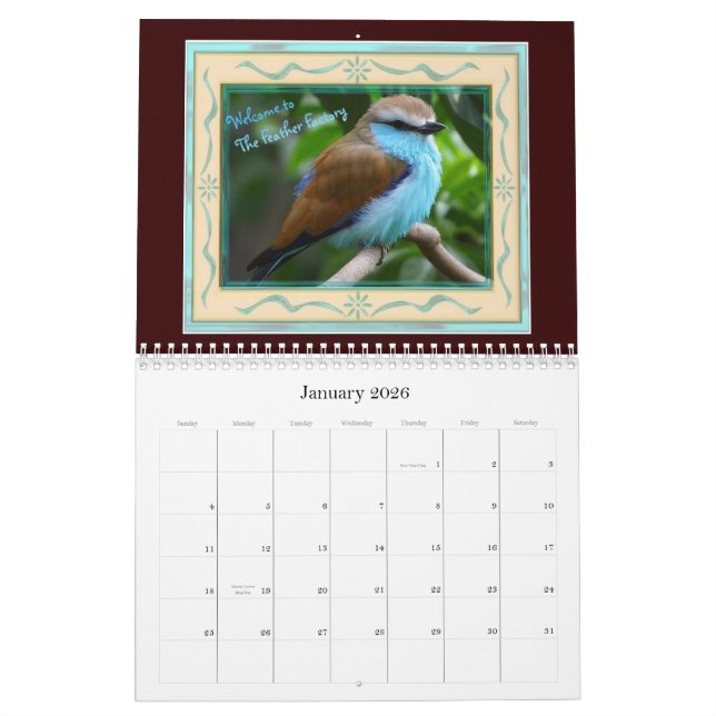 The Feather Factory Calendar (Jan 2026)