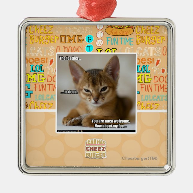 The feather is dead. metal ornament (Front)