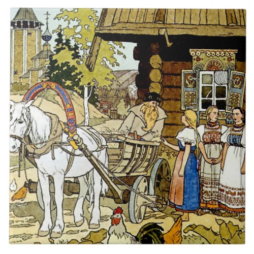 The Feather of Finist by Ivan Bilibin Ceramic Tile