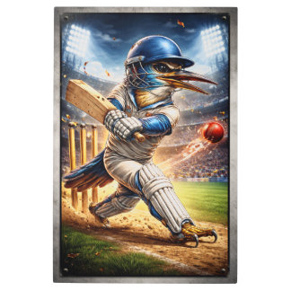 The Feathered Batsman Metal Wall Art