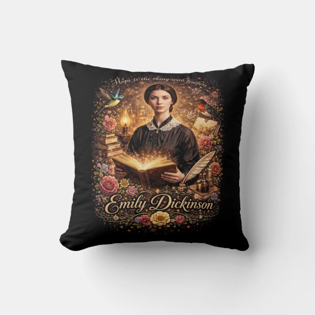 The Feathered Hope Throw Pillow (Front)