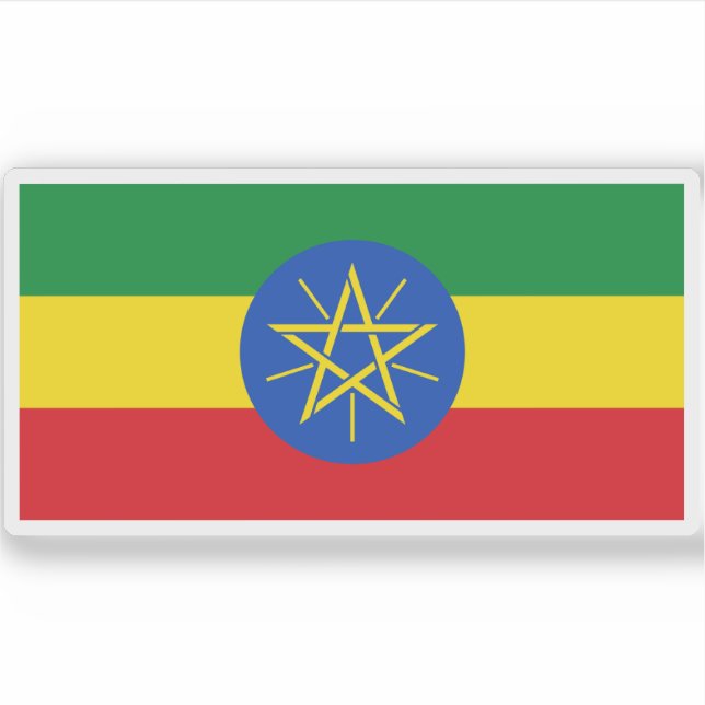 The Federal Democratic Republic of Ethiopia flag Sticker (Front)